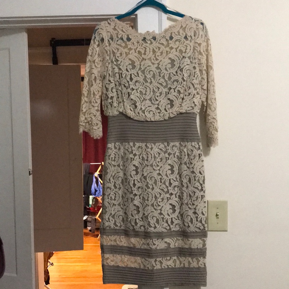 Tadashi Shoji dress, size 8, cream - great for a wedding!